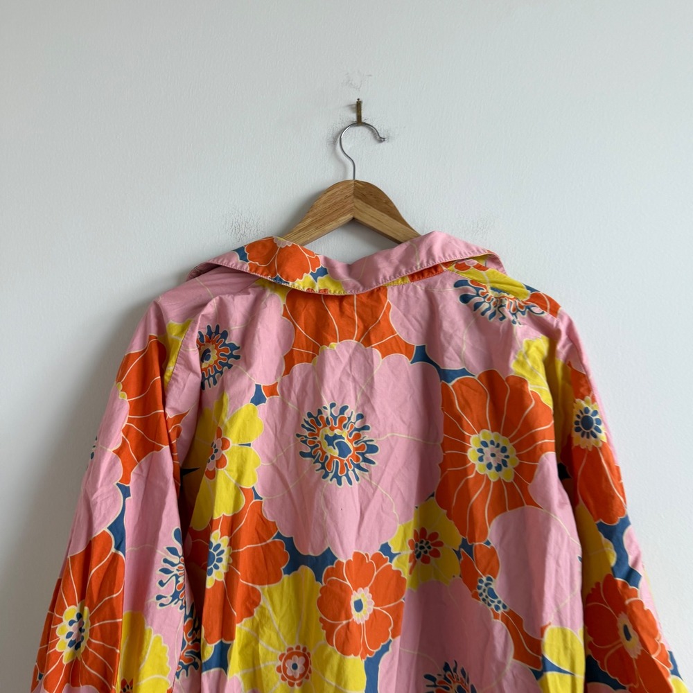 Zara Print Kimono Style Long Sleeve Blouse Size XXL - Picture 9 of 10